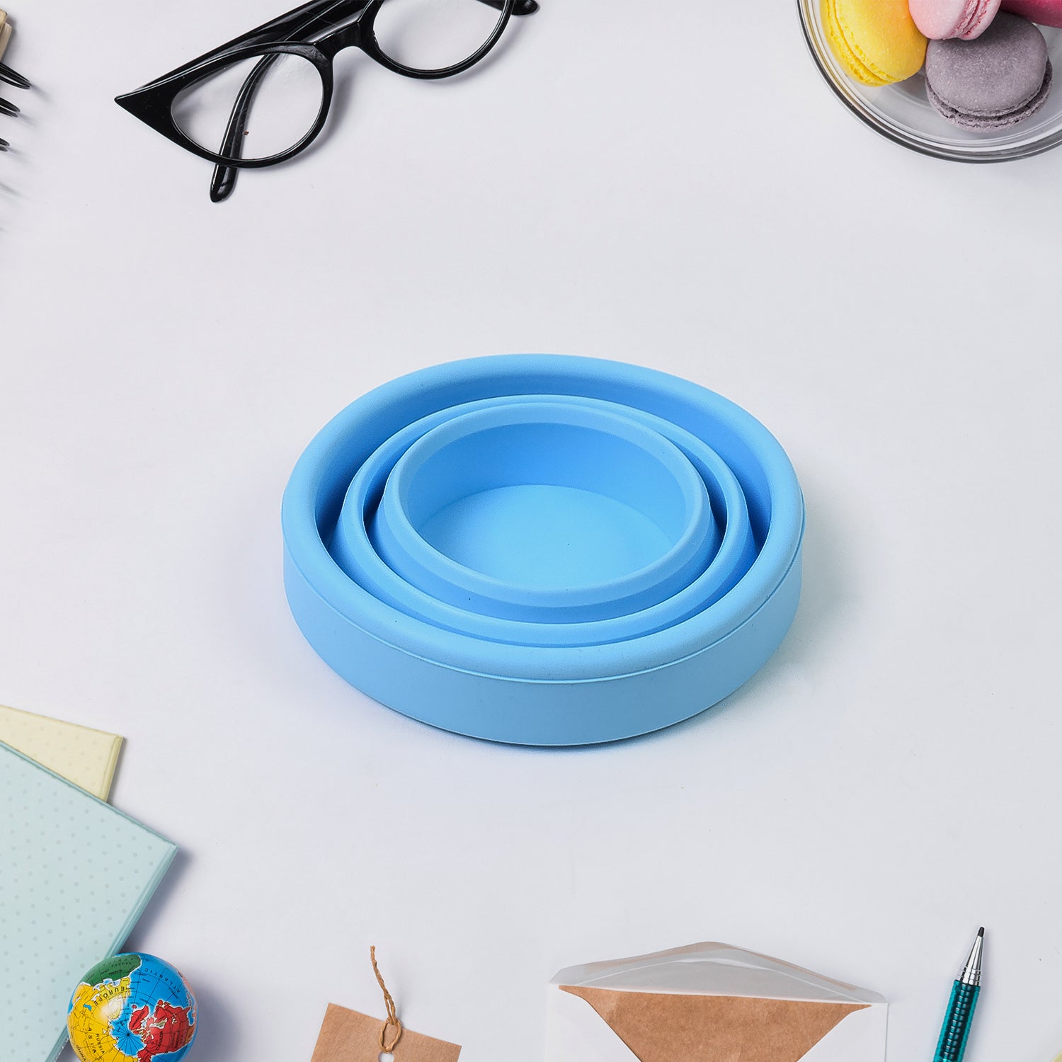 Round Silicone Foldable Glass, Foldable Travel Mug Without Lid (1 Pc) - Shivani Jaswal Round Silicone Foldable Glass, Foldable Travel Mug Without Lid (1 Pc)