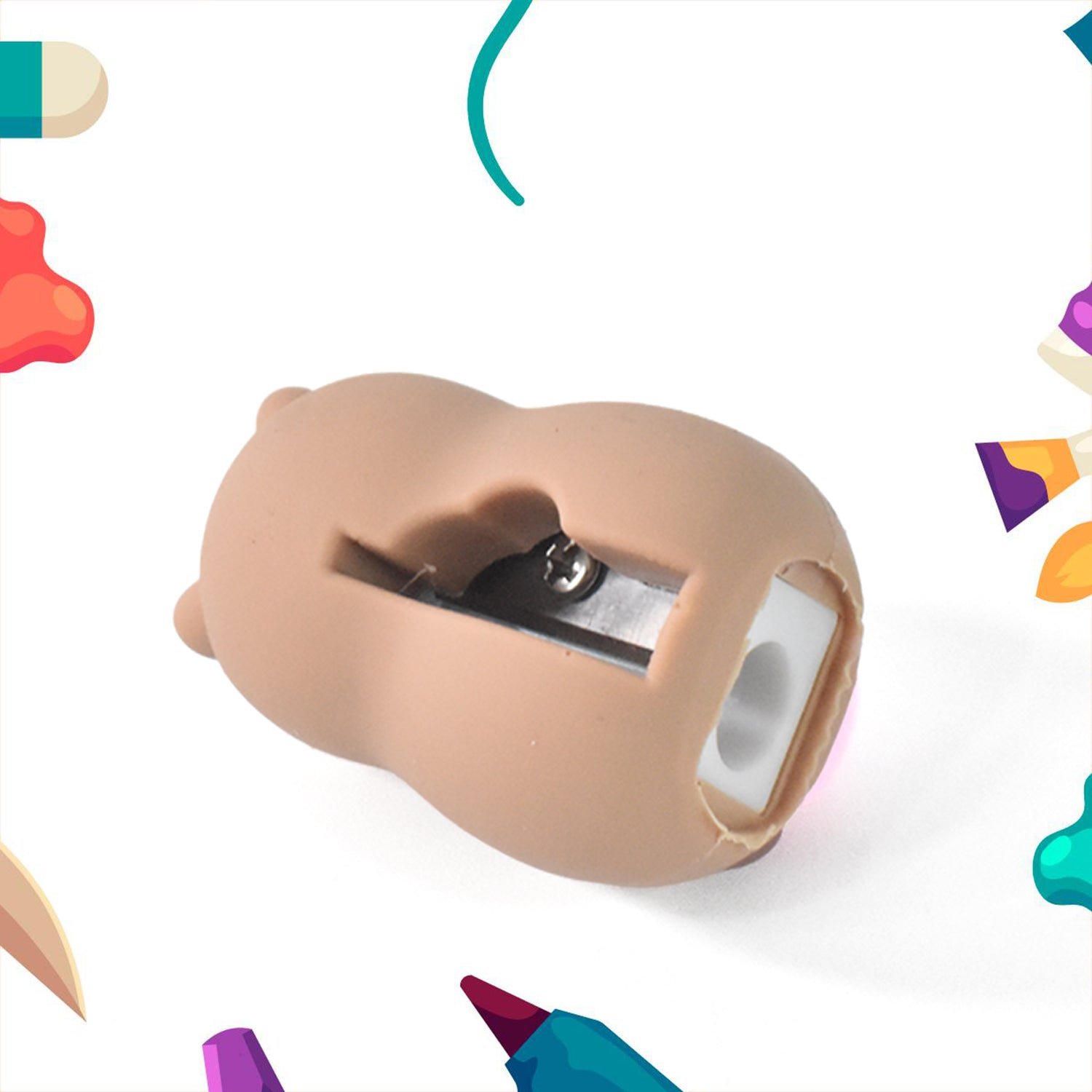 Cartoon Shape Pencil Sharpener with Built-In Eraser (1 Pc) - Shivani Jaswal Cartoon Shape Pencil Sharpener with Built-In Eraser (1 Pc)