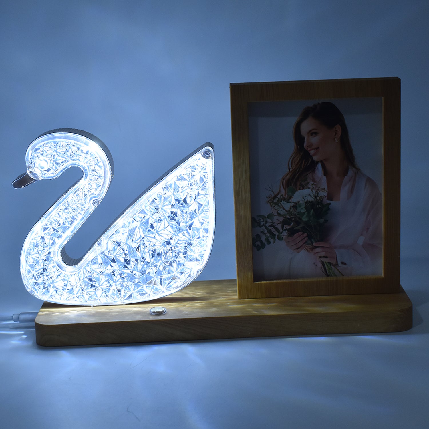 Duck Shape Cystal Led Lamp & Photo Frame Night Lamp | Wedding Gift | love couple - Shivani Jaswal Duck Shape Cystal Led Lamp & Photo Frame Night Lamp | Wedding Gift | love couple