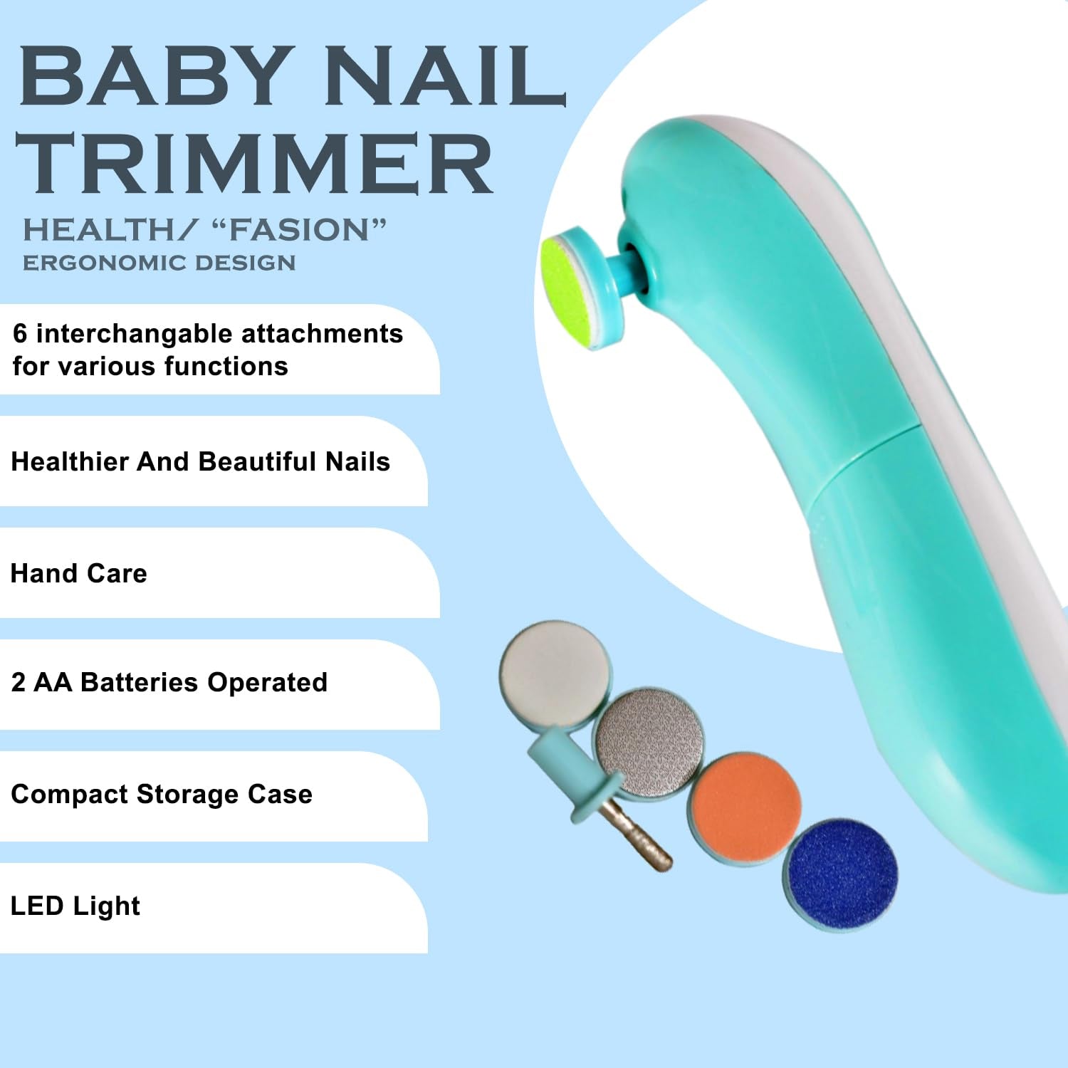 Safe Baby Nail Clippers | 6-in-1 Electric Trimmer Tool - Shivani Jaswal Safe Baby Nail Clippers | 6-in-1 Electric Trimmer Tool