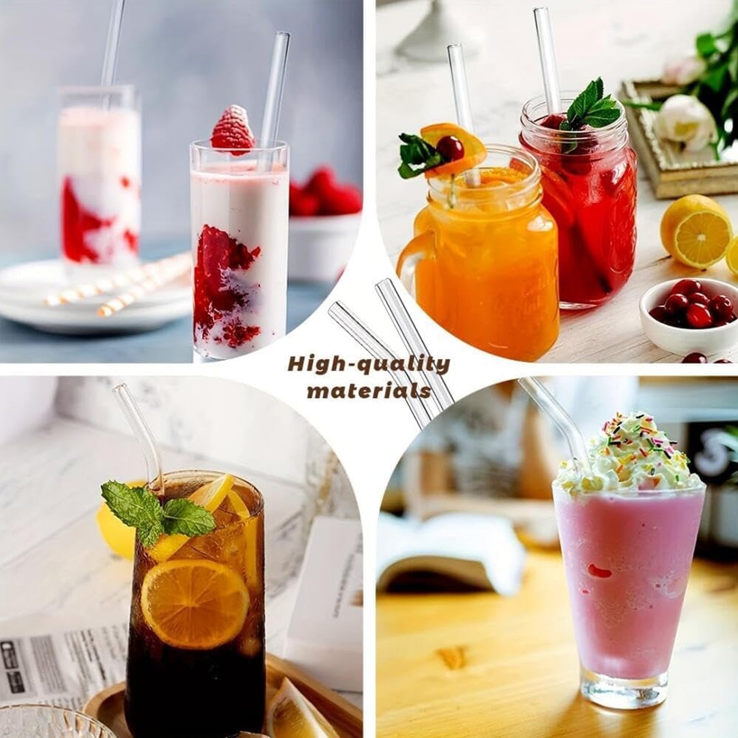 Reusable Glass Straws Clear Glass Drinking Straw 5Pc - Shivani Jaswal Reusable Glass Straws Clear Glass Drinking Straw 5Pc