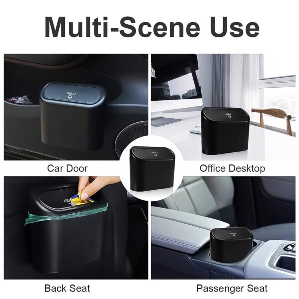 Plastic Mini Car Trash Can / Bin with Lid (1 Pc / With Brown Box)