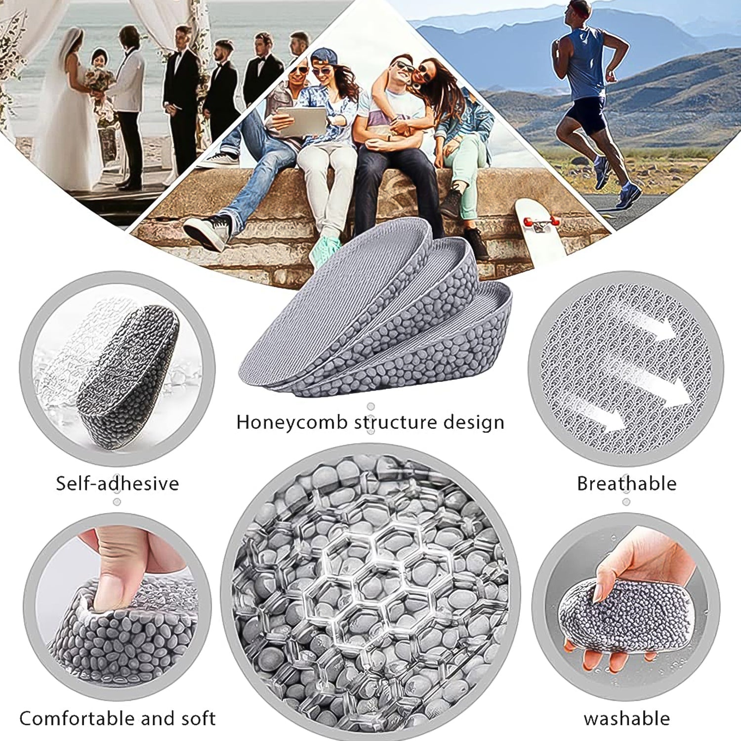 Height Increase Silicone Insoles Heel, Shoe Pads (12×7 Cm / 1 Pair) - Shivani Jaswal Height Increase Silicone Insoles Heel, Shoe Pads (12×7 Cm / 1 Pair)