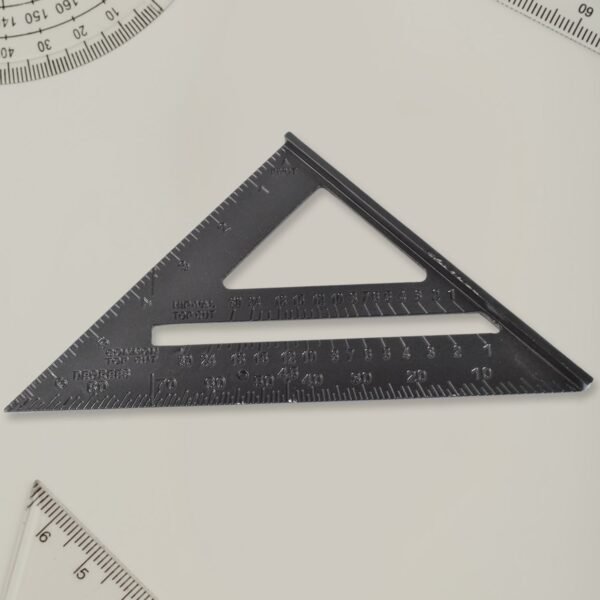 Double Side Scale Triangle / Ruler Measurement Hand Tool (1 Pc / Black)