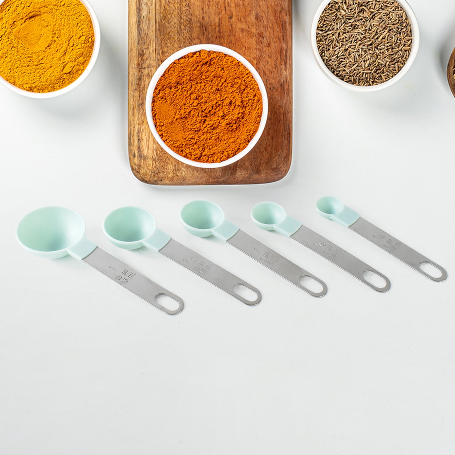 Stainless Steel and Plastics Measuring Spoon (Set of 5 Pc) - Shivani Jaswal Stainless Steel and Plastics Measuring Spoon (Set of 5 Pc)