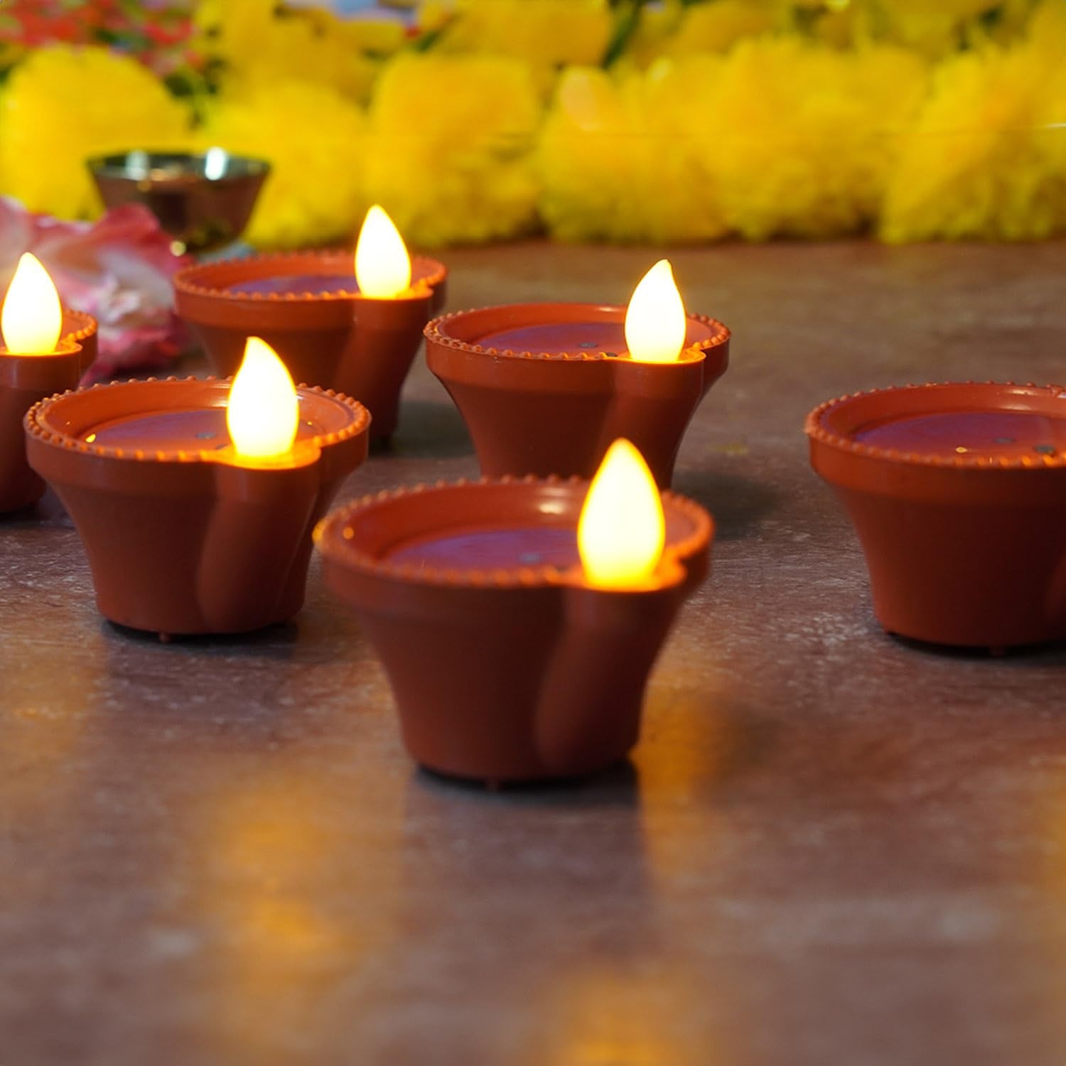 Water Sensor Diyas for Diwali Decoration (12 Pcs Set) - Shivani Jaswal Water Sensor Diyas for Diwali Decoration (12 Pcs Set)