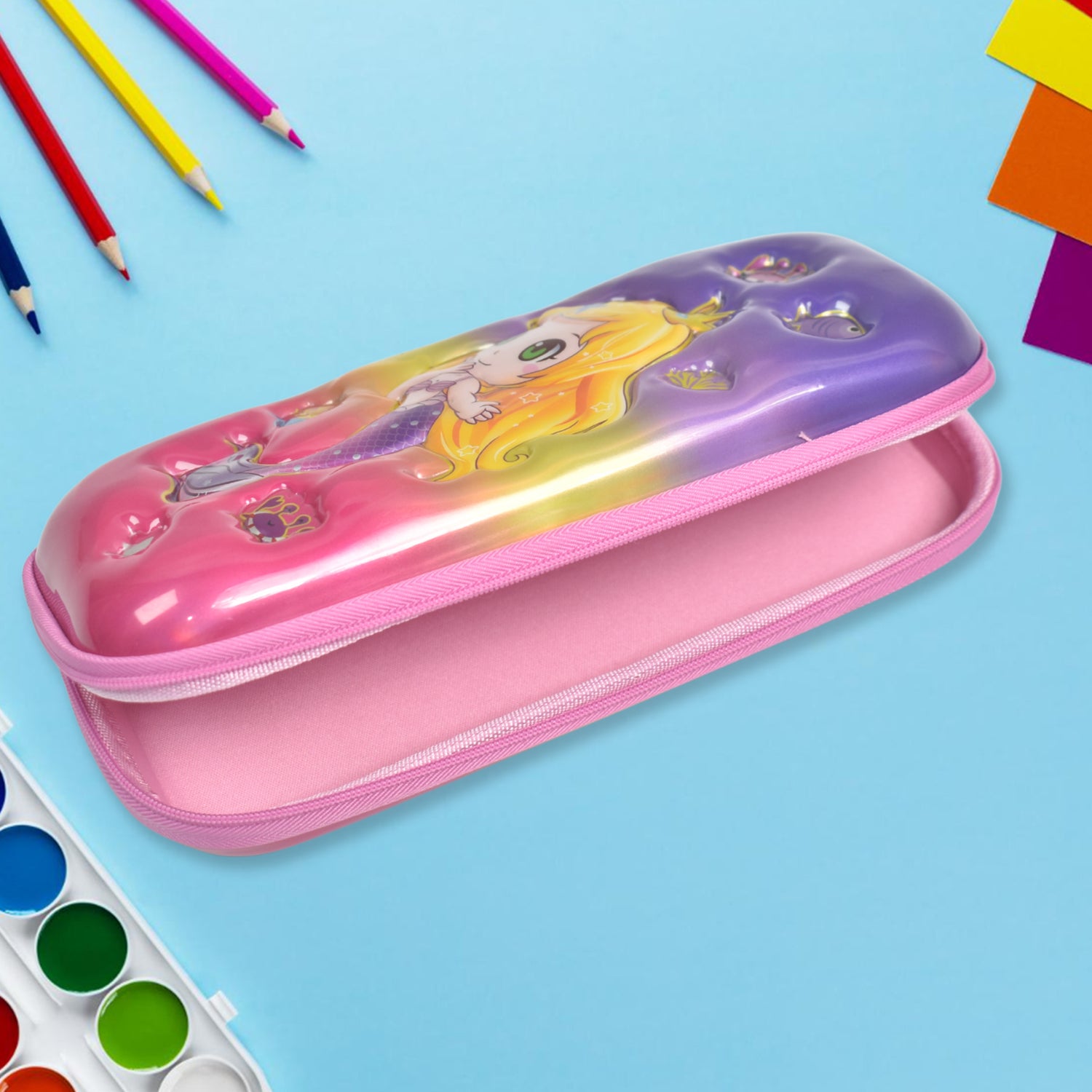 3D Cartoon Zipper Compass Box, Pencil Box (1 Pc) - Shivani Jaswal 3D Cartoon Zipper Compass Box, Pencil Box (1 Pc)