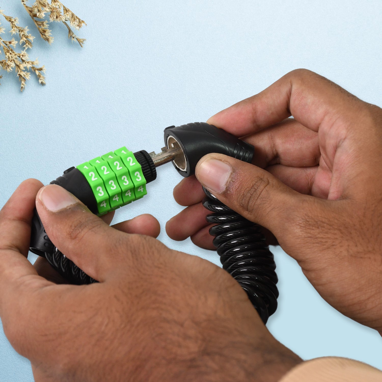 Spiral Cable Lock | 4-Digit Combination Code | Bicycle Security Lock (1 Pc) - Shivani Jaswal Spiral Cable Lock | 4-Digit Combination Code | Bicycle Security Lock (1 Pc)