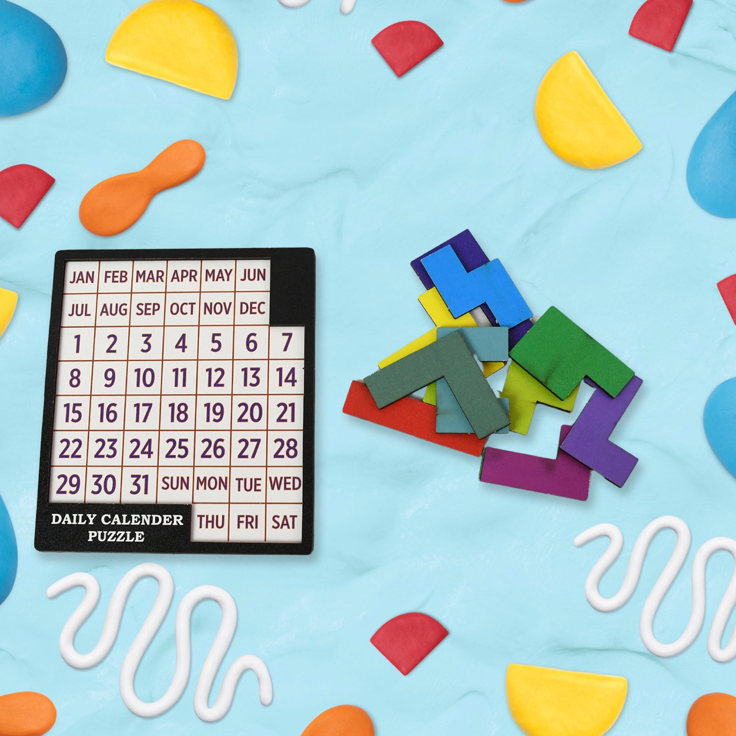 Wooden Daily Calendar Puzzle (Multicolor / 1 Set) - Shivani Jaswal Wooden Daily Calendar Puzzle (Multicolor / 1 Set)