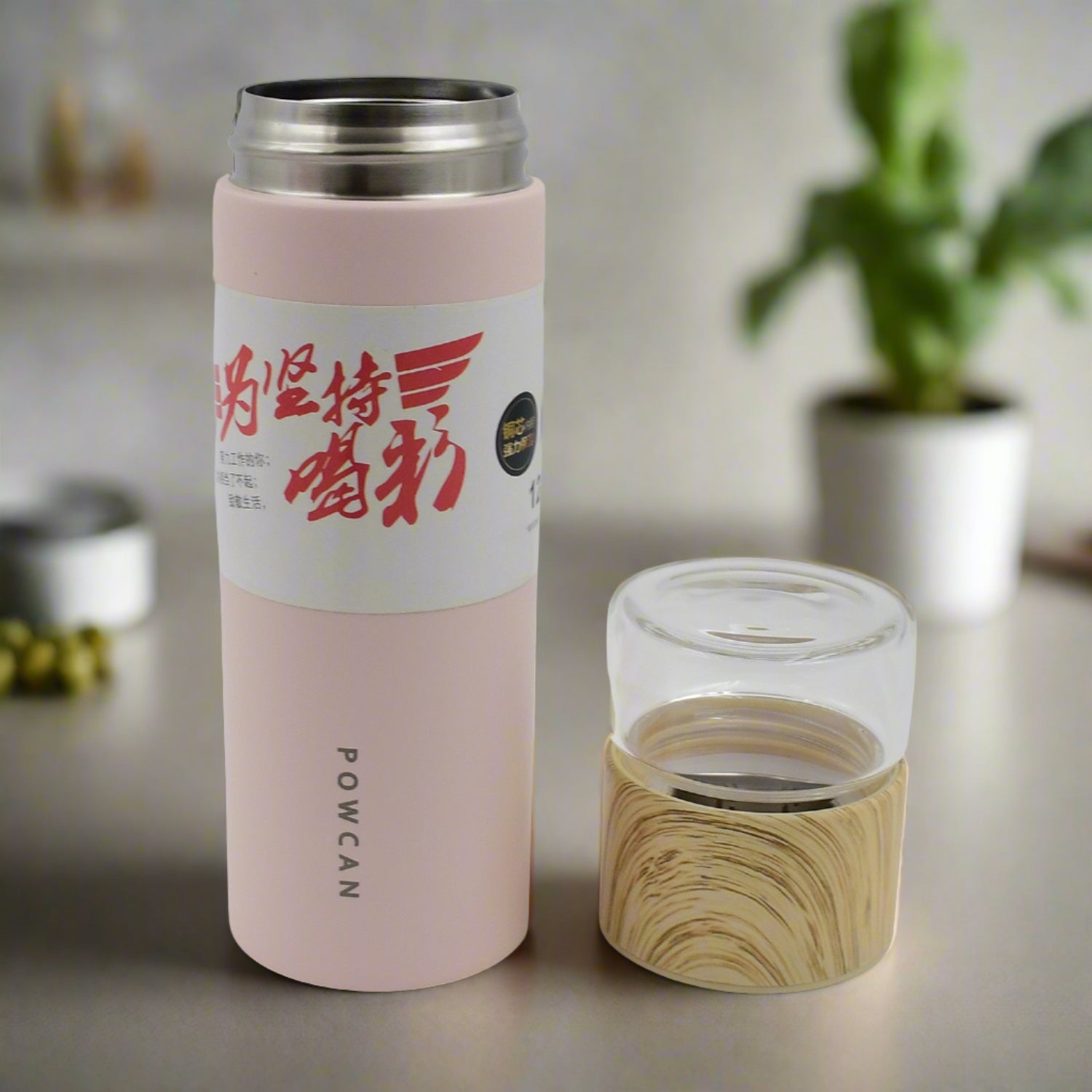 Steel Water Bottle With Glass Lid (350 ML) - Shivani Jaswal Steel Water Bottle With Glass Lid (350 ML)