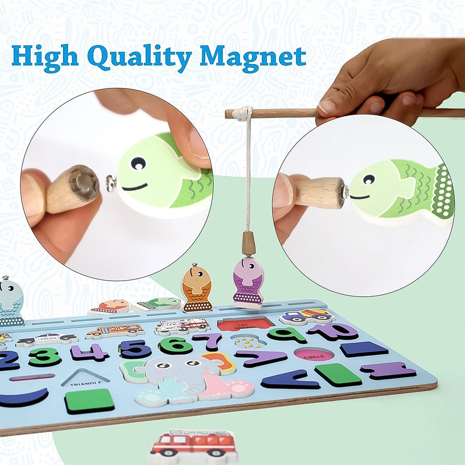 Wooden Number Puzzle Match Board and magnetic rod - Shivani Jaswal Wooden Number Puzzle Match Board and magnetic rod