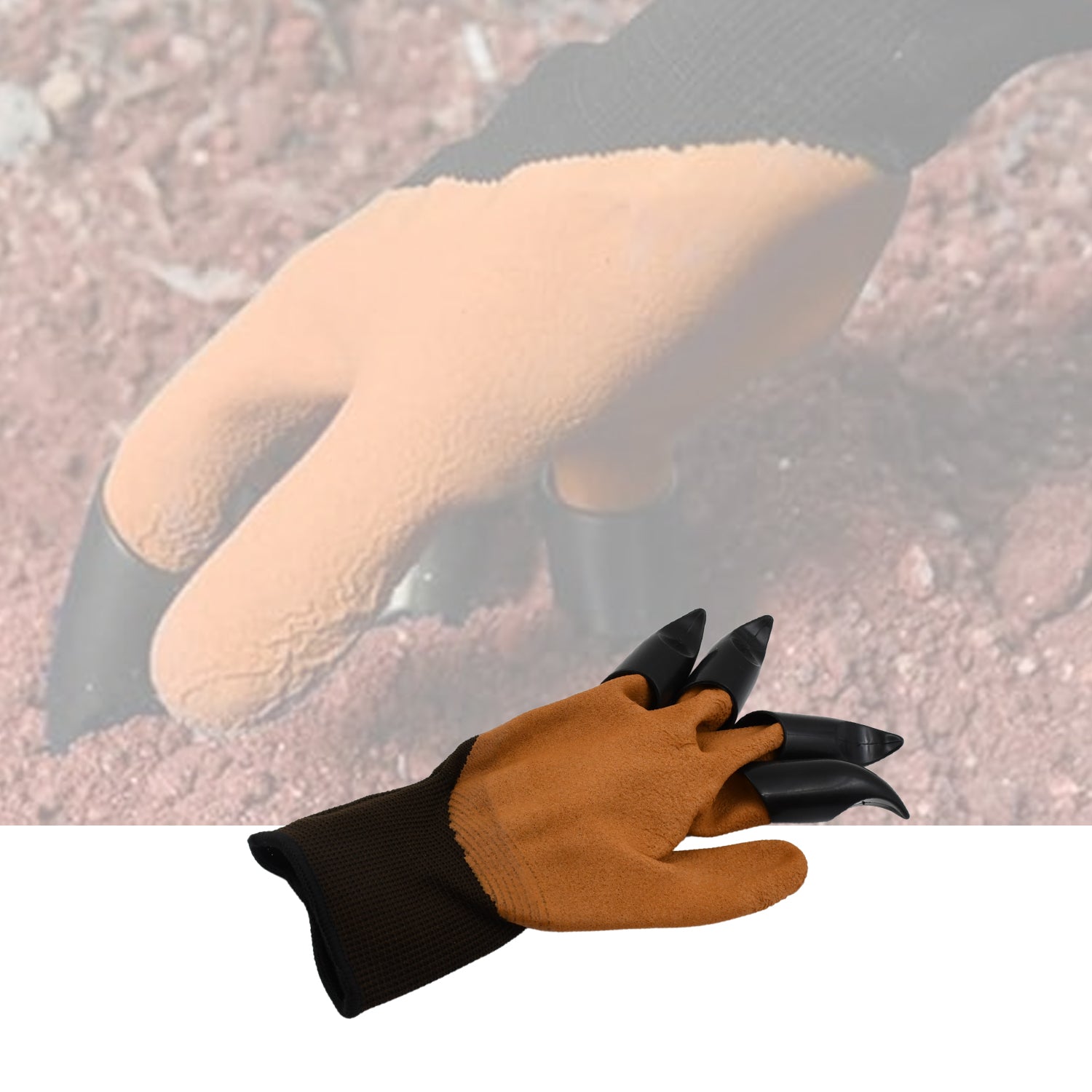Garden Farming Gloves With Hand Fingertips & Plastic Claws (1 Pair) - Shivani Jaswal Garden Farming Gloves With Hand Fingertips & Plastic Claws (1 Pair)