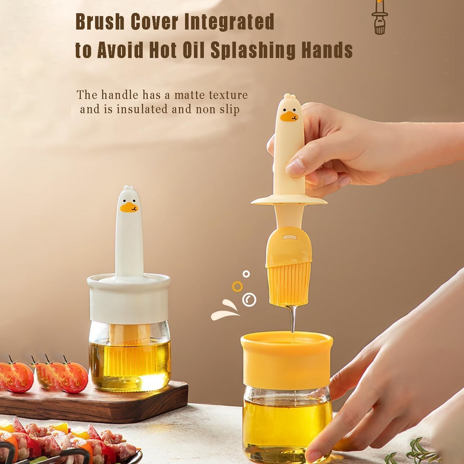 2 in 1 Oil Dispenser Bottle with Silicone Basting Brush (1 Set) - Shivani Jaswal 2 in 1 Oil Dispenser Bottle with Silicone Basting Brush (1 Set)