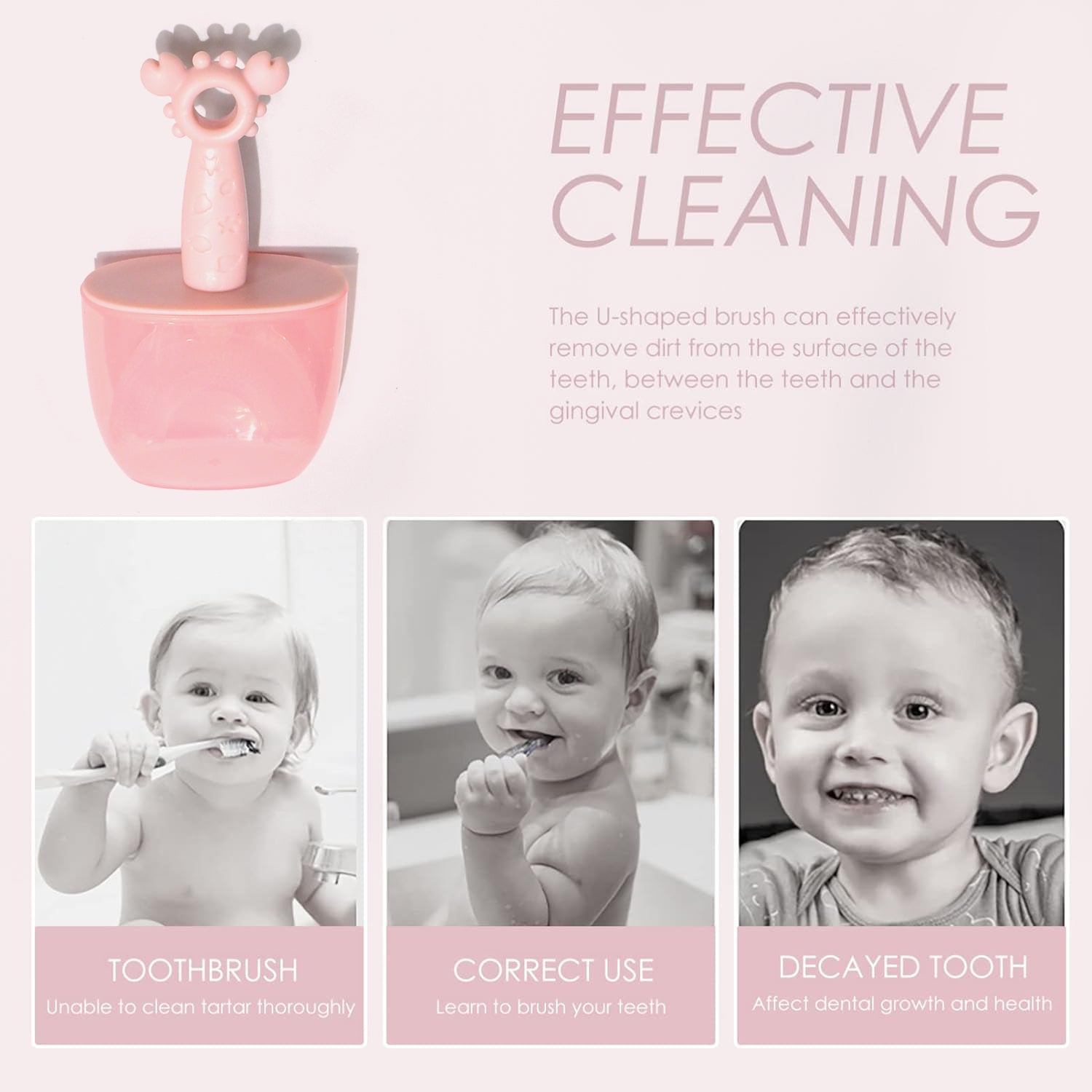 Kids U-Shaped Silicone Toothbrush – 360° Cleaning for Ages 2-6 (1 Pc) - Shivani Jaswal Kids U-Shaped Silicone Toothbrush – 360° Cleaning for Ages 2-6 (1 Pc)