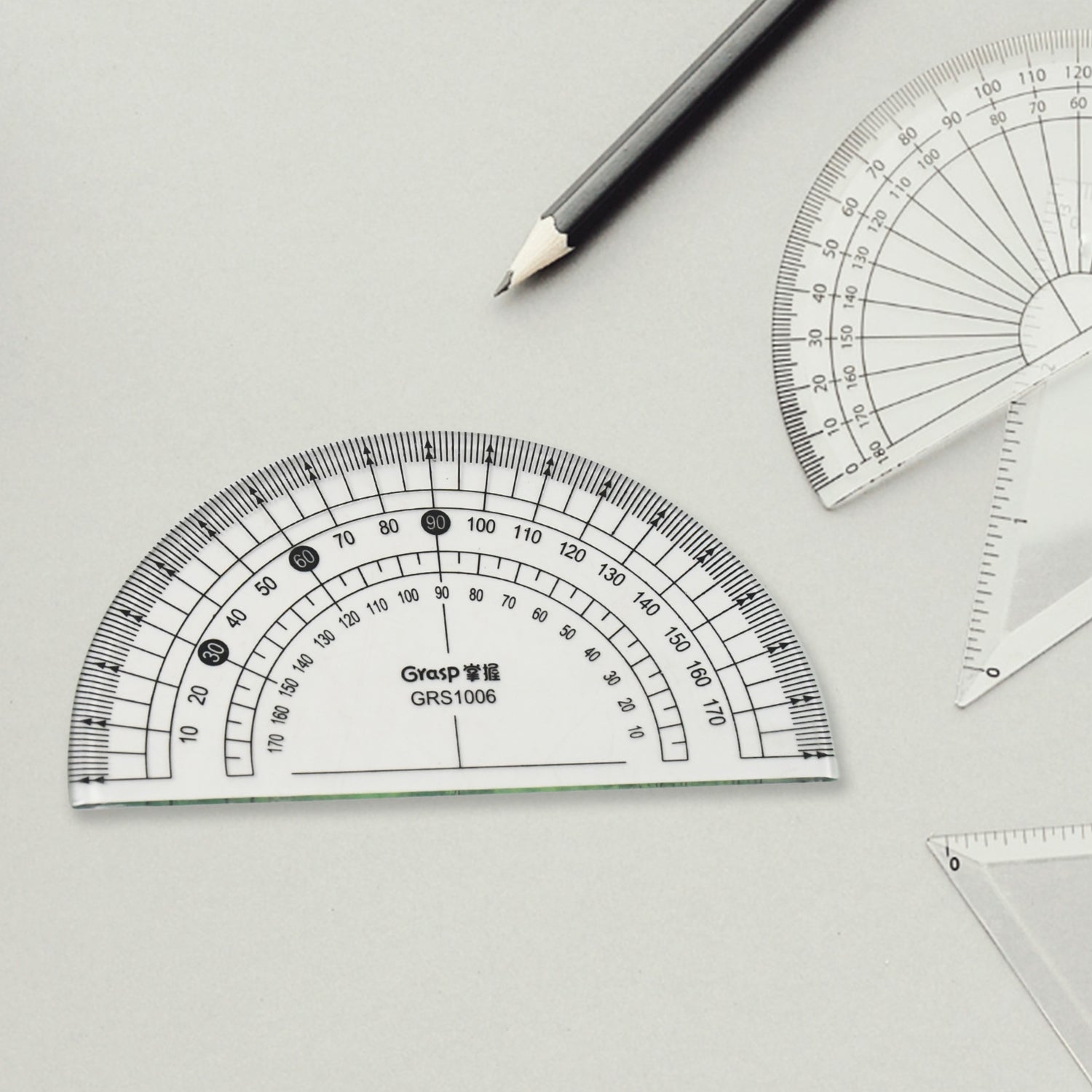 4-Piece Geometry Set, Triangle Ruler Protractor Straight Ruler - Shivani Jaswal 4-Piece Geometry Set, Triangle Ruler Protractor Straight Ruler