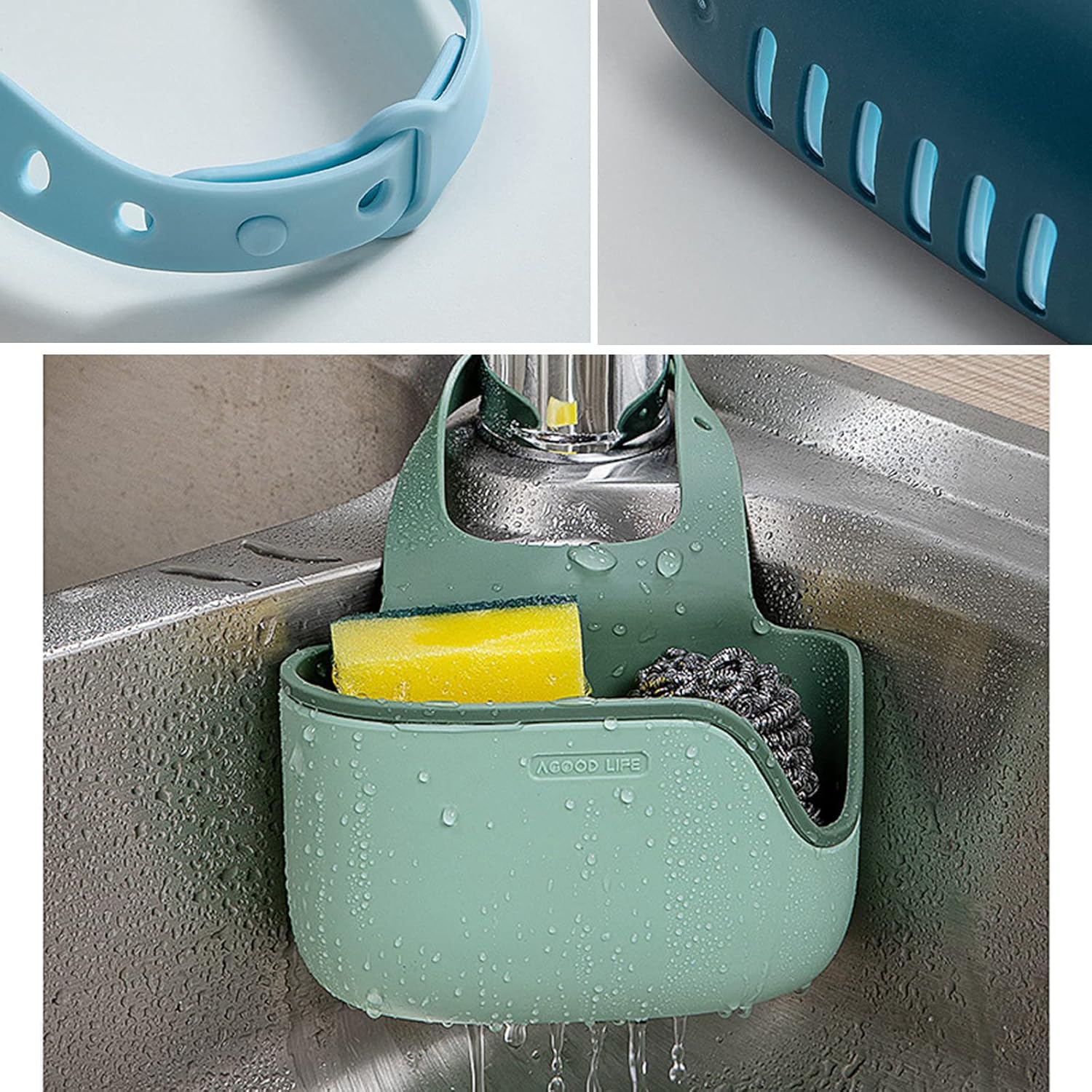 Plastic Kitchen Sponge Holder, Sink Drain Rack Sink Organizer Sink Drain Hanging Bag for Kitchen (1 Pc) - Shivani Jaswal Plastic Kitchen Sponge Holder, Sink Drain Rack Sink Organizer Sink Drain Hanging Bag for Kitchen (1 Pc)