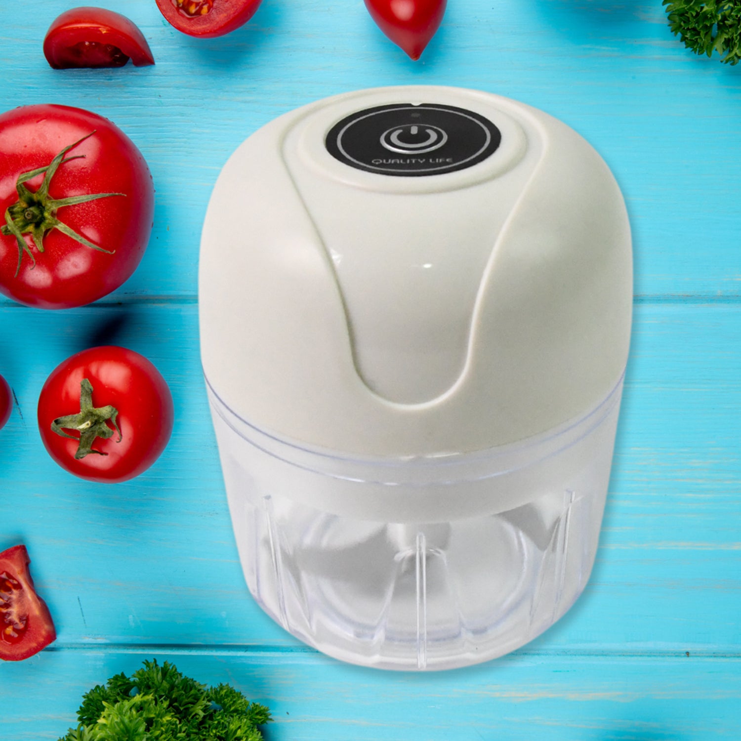 Wireless USB Rechargeable Mini Electric Garlic Machine / Chopper (250Ml) - Shivani Jaswal Wireless USB Rechargeable Mini Electric Garlic Machine / Chopper (250Ml)