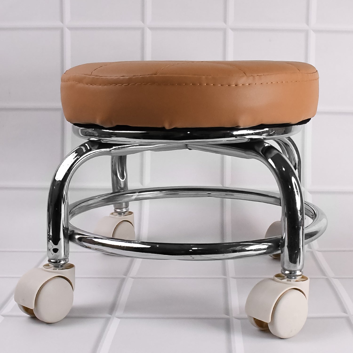 Heavy Duty Steel Base Round Rolling Stool with Wheels Pedicure Stool (1 pc) - Shivani Jaswal Heavy Duty Steel Base Round Rolling Stool with Wheels Pedicure Stool (1 pc)