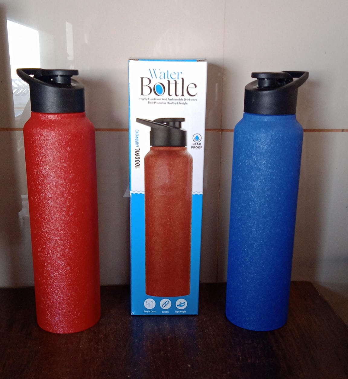 Stainless Steel Water Bottle, Fridge Water Bottle (1000ML / Mix Colour / 1 Pc) - Shivani Jaswal Stainless Steel Water Bottle, Fridge Water Bottle (1000ML / Mix Colour / 1 Pc)