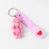 Cute Cartoon Silicone 3D Key Chain with Metal Hook & Strap (Pack of 1)