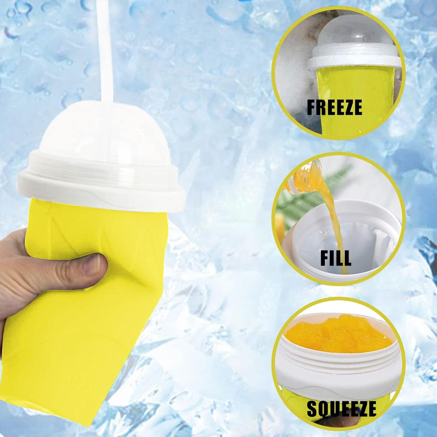 Smoothies Maker Cup, Magic Quick Frozen Smoothies Cup Cooling Cup Double Layer Squeeze Cup Slushy Maker (1 Pc) - Shivani Jaswal Smoothies Maker Cup, Magic Quick Frozen Smoothies Cup Cooling Cup Double Layer Squeeze Cup Slushy Maker (1 Pc)