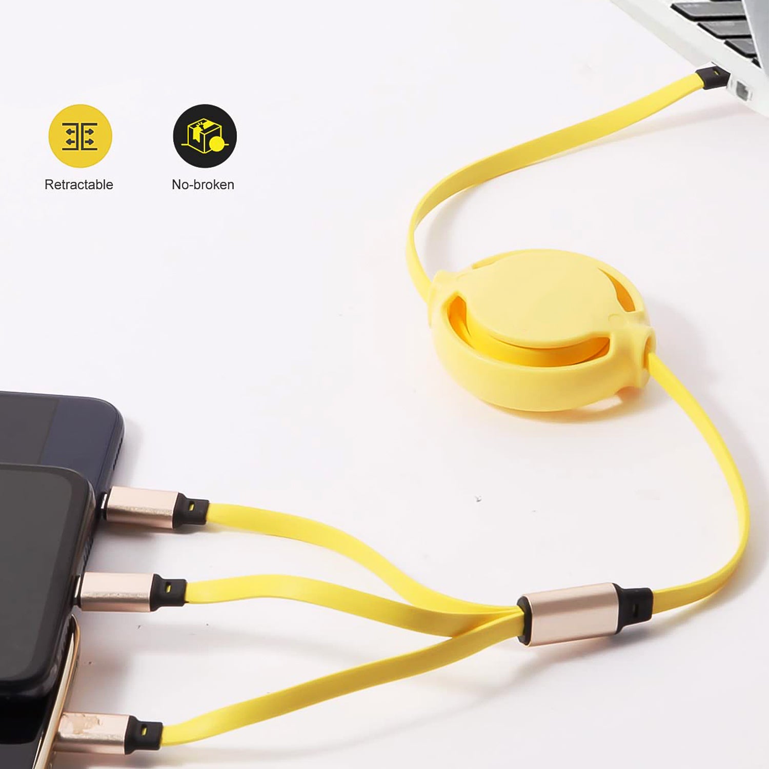 3 in 1 Retractable Charger Charging Cable (1 Pc / Mix Color) - Shivani Jaswal 3 in 1 Retractable Charger Charging Cable (1 Pc / Mix Color)