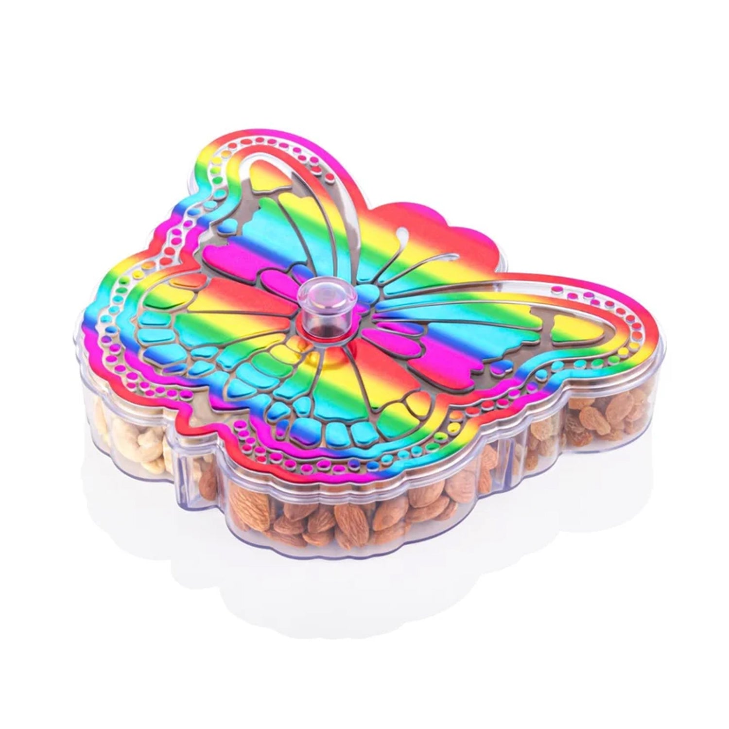 Butterfly Shape 4 Compartment Multipurpose Box | Dry Fruit Box (1 Pc) - Shivani Jaswal Butterfly Shape 4 Compartment Multipurpose Box | Dry Fruit Box (1 Pc)
