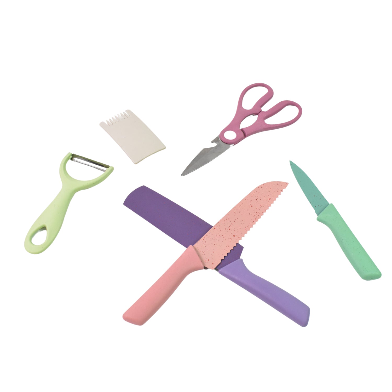 Professional Colorful Kitchen Knives Set (6 Pcs Set) - Shivani Jaswal Professional Colorful Kitchen Knives Set (6 Pcs Set)