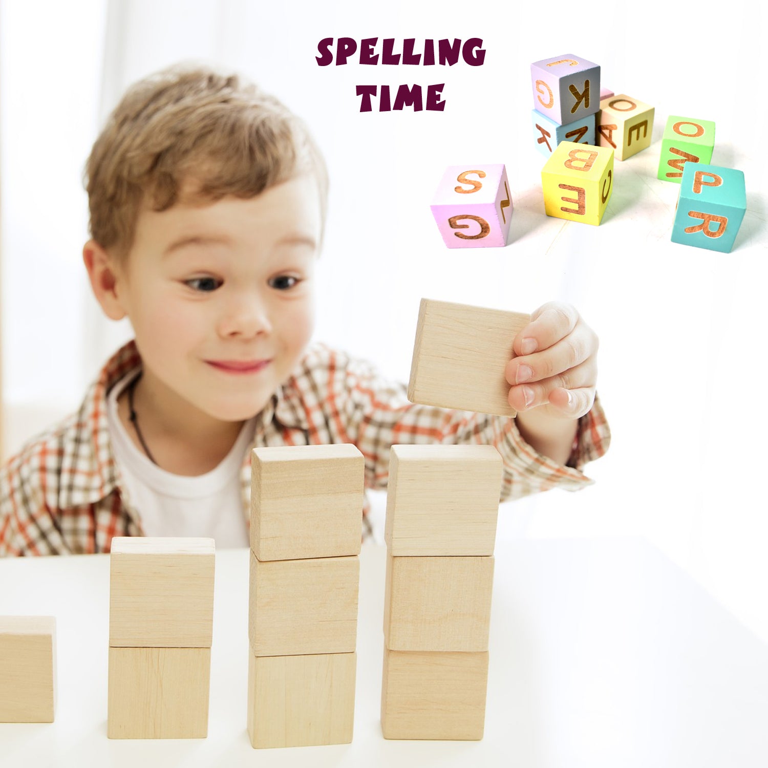 Alphabet Puzzle Spelling & Reading Words (26 Flash Cards & 8 WoodenBlock) - Shivani Jaswal Alphabet Puzzle Spelling & Reading Words (26 Flash Cards & 8 WoodenBlock)