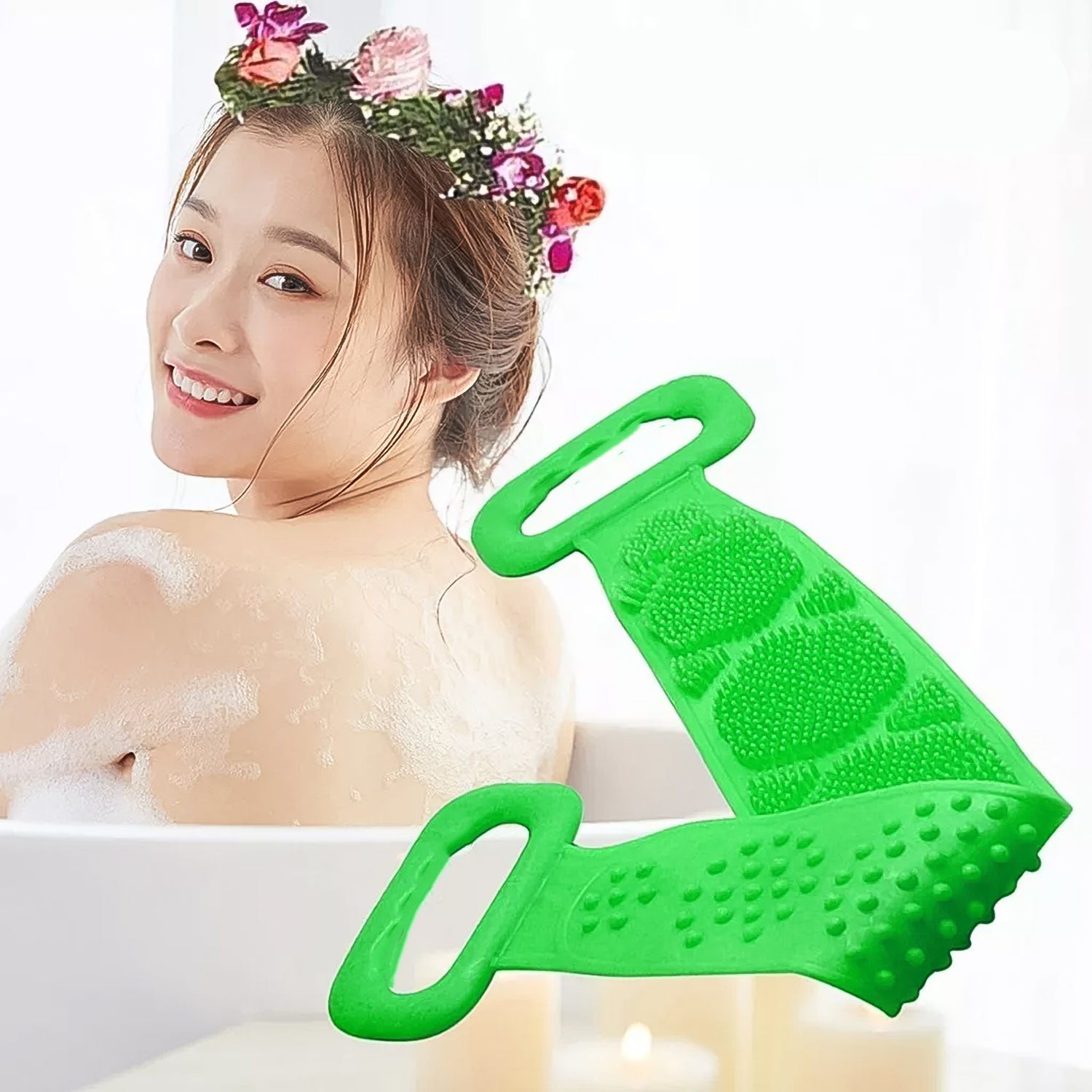 Silicone Body Back Scrubber Double Side Bathing Brush for Skin Deep Cleaning Massage, Dead Skin Removal (135 Gm | Big Size / 1pc) - Shivani Jaswal Silicone Body Back Scrubber Double Side Bathing Brush for Skin Deep Cleaning Massage, Dead Skin Removal (135 Gm | Big Size / 1pc)