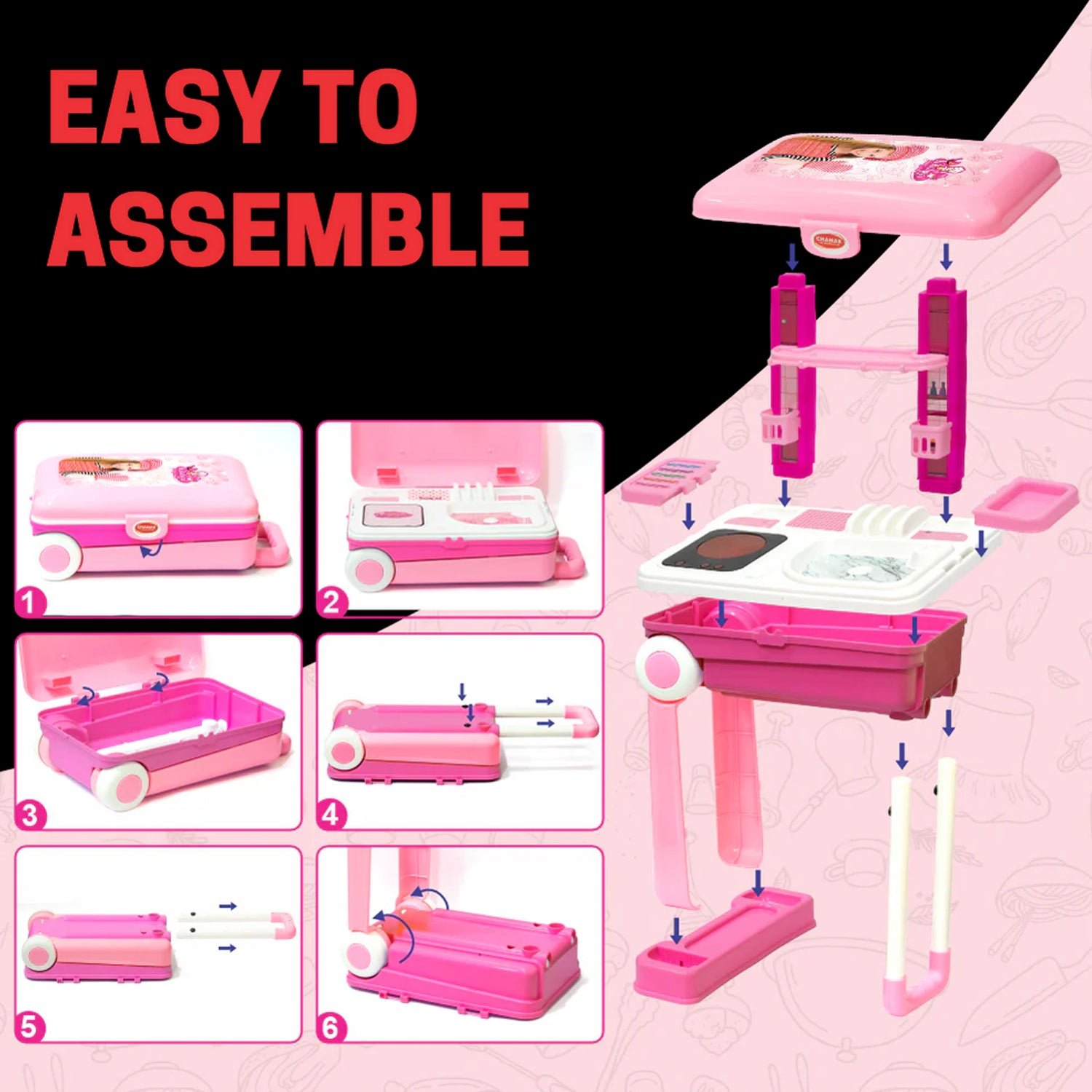 3-in-1 Kitchen Set for Kids with Suitcase – Role Play Cooking Toy for Girls & Boys (3+) - Shivani Jaswal 3-in-1 Kitchen Set for Kids with Suitcase – Role Play Cooking Toy for Girls & Boys (3+)