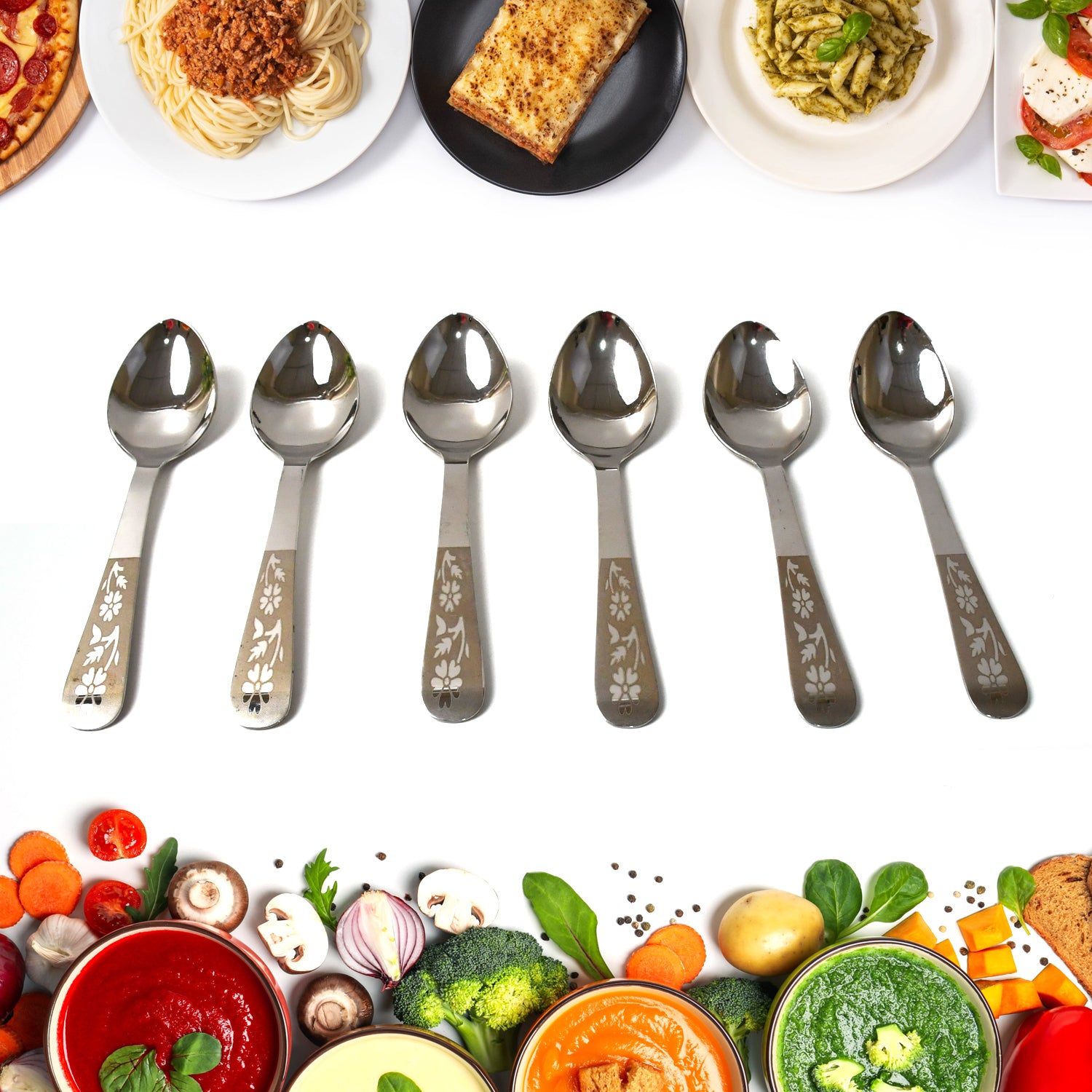 Stainless Steel Table Spoons Set of 6 - Shivani Jaswal Stainless Steel Table Spoons Set of 6