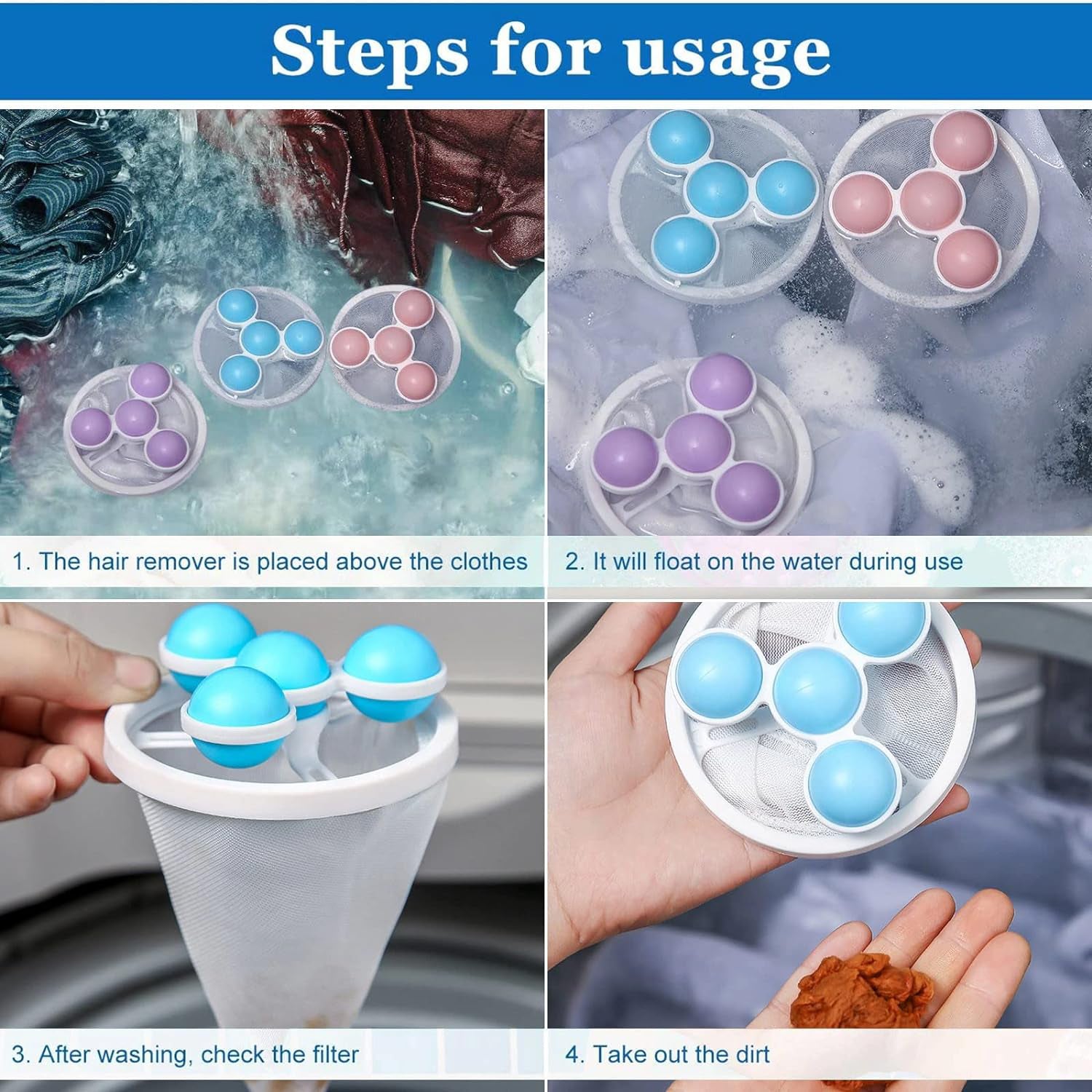 Floating Laundry Ball Lint Catcher – Reusable Hair & Fur Filter (1 Pc) - Shivani Jaswal Floating Laundry Ball Lint Catcher – Reusable Hair & Fur Filter (1 Pc)