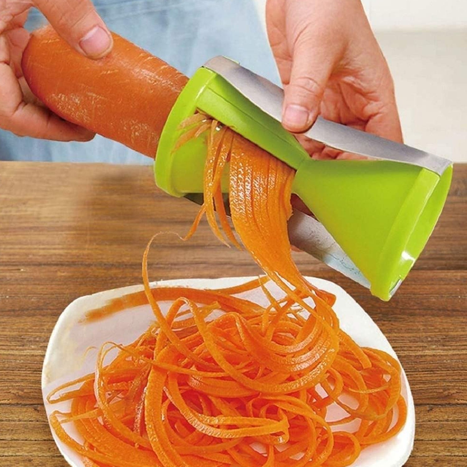 Portable Stainless Steel Handheld Spiralizer & Vegetable Slicer - Shivani Jaswal Portable Stainless Steel Handheld Spiralizer & Vegetable Slicer