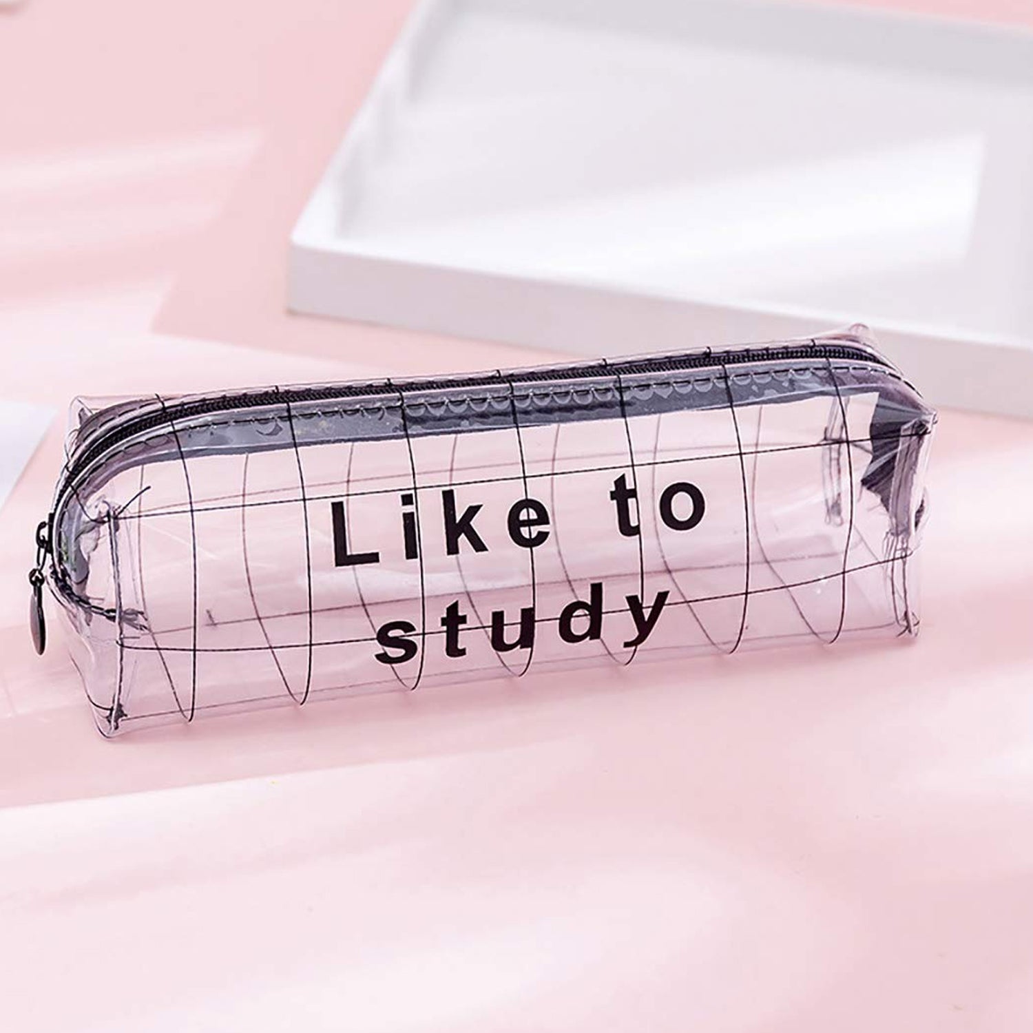 Transparent Pencil Pouch With Zipper (1 Pc) - Shivani Jaswal Transparent Pencil Pouch With Zipper (1 Pc)