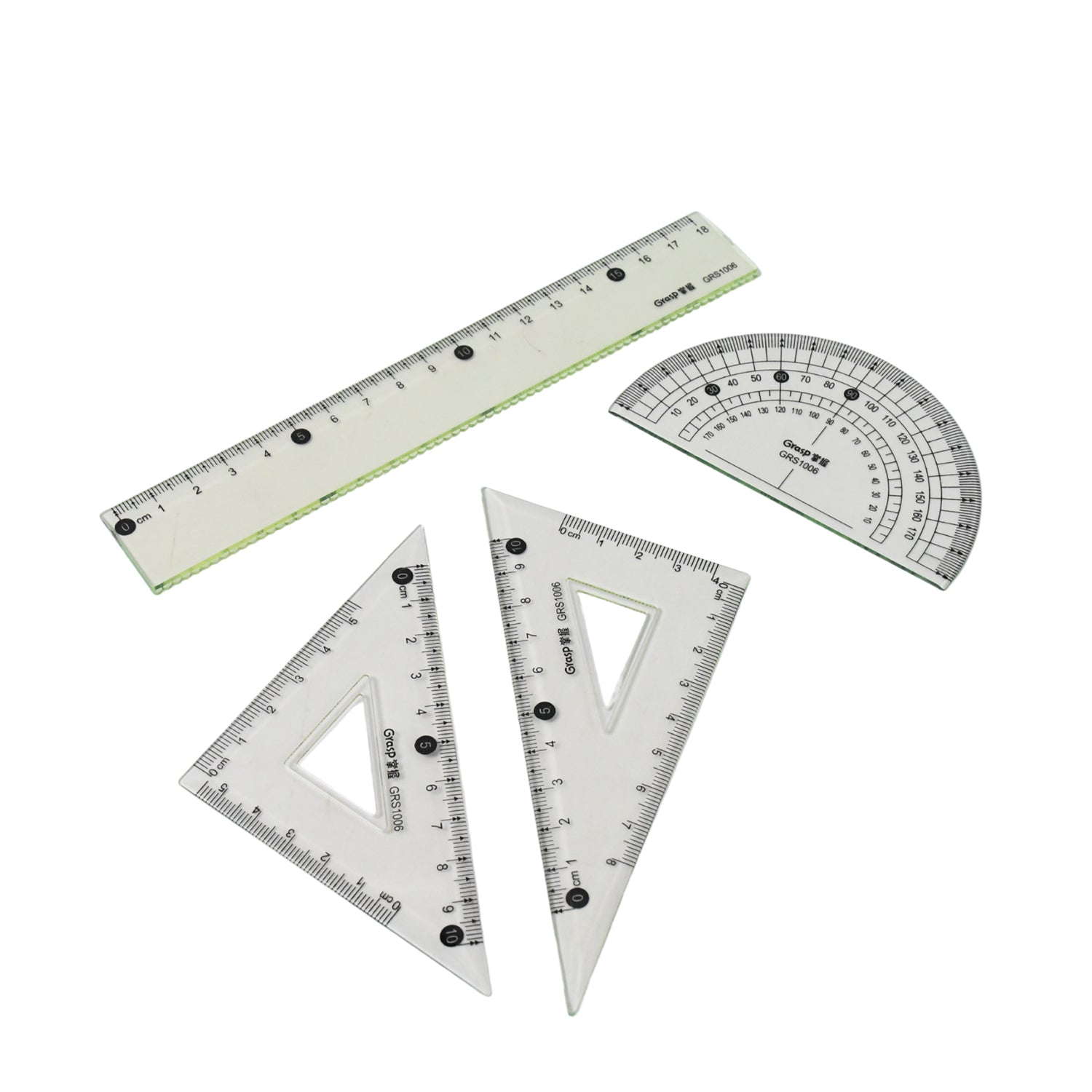 4-Piece Geometry Set, Triangle Ruler Protractor Straight Ruler - Shivani Jaswal 4-Piece Geometry Set, Triangle Ruler Protractor Straight Ruler