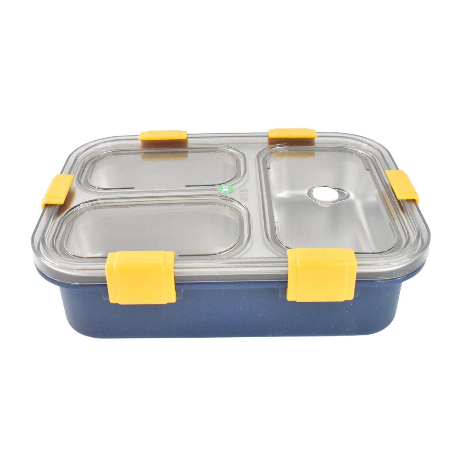 3 Compartment Transparent Stainless Steel Lunch Box for Kids - Shivani Jaswal 3 Compartment Transparent Stainless Steel Lunch Box for Kids