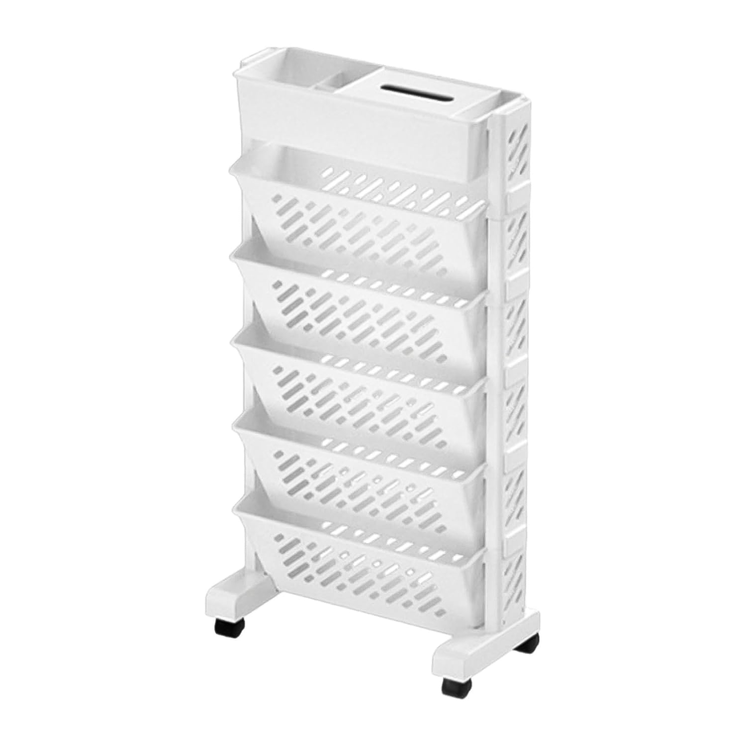 Movable Bookshelf, Large Capacity Rotatable Plastic Rolling Organization Shelf / Rack - Shivani Jaswal Movable Bookshelf, Large Capacity Rotatable Plastic Rolling Organization Shelf / Rack