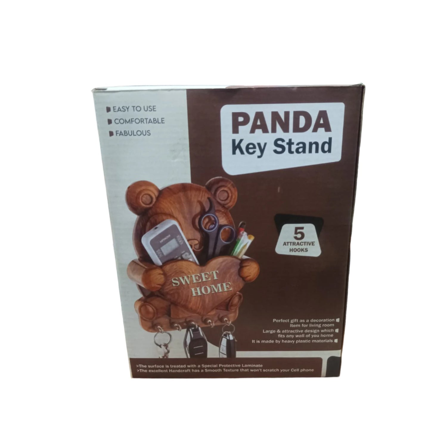 Cute Plastic Panda Key Holder, Wall Key Rack with 5 Hooks (1 Pc) - Shivani Jaswal Cute Plastic Panda Key Holder, Wall Key Rack with 5 Hooks (1 Pc)