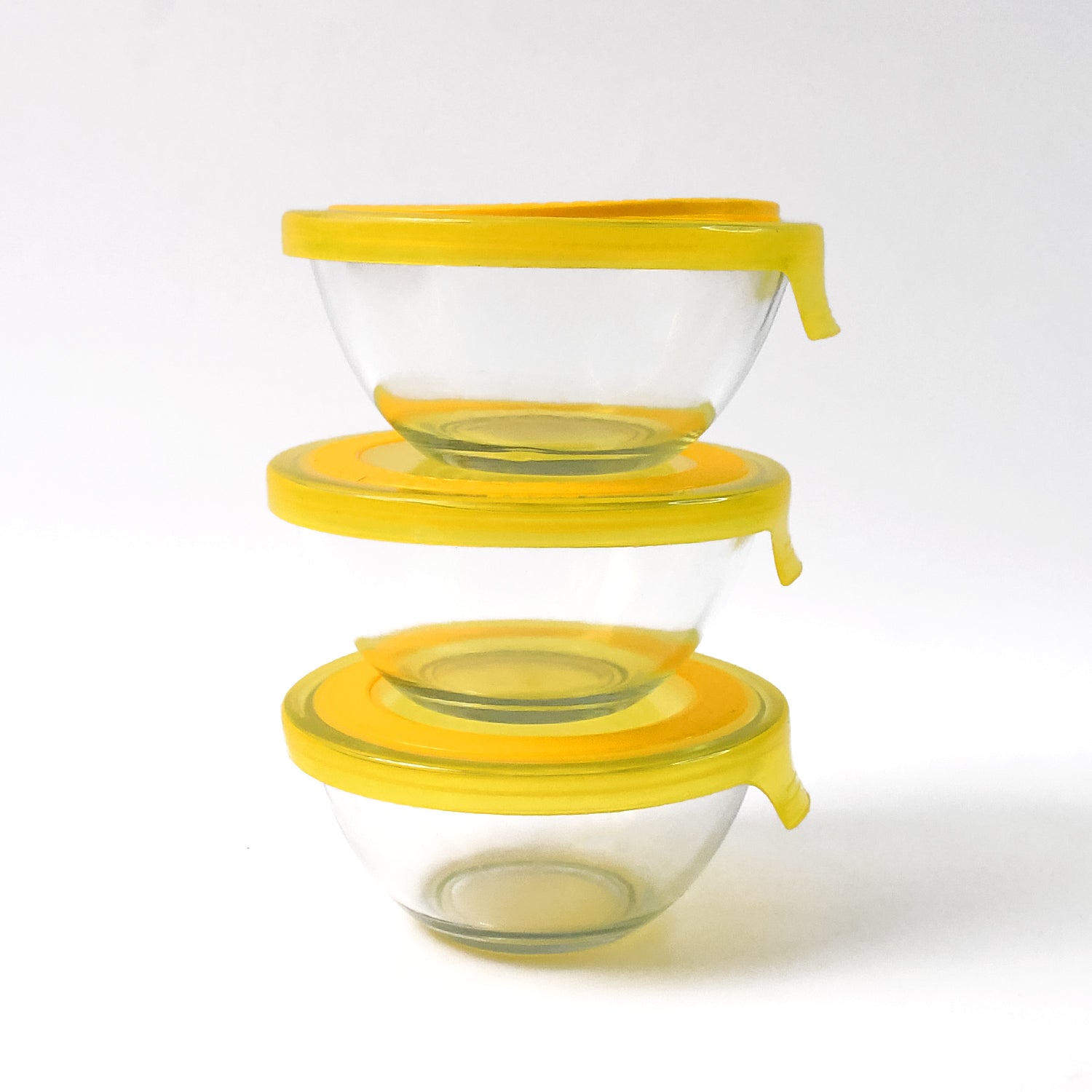 Dazzle Glass Bowl Set Mixing / Storage Bowls with Lids (3 pcs Set) - Shivani Jaswal Dazzle Glass Bowl Set Mixing / Storage Bowls with Lids (3 pcs Set)