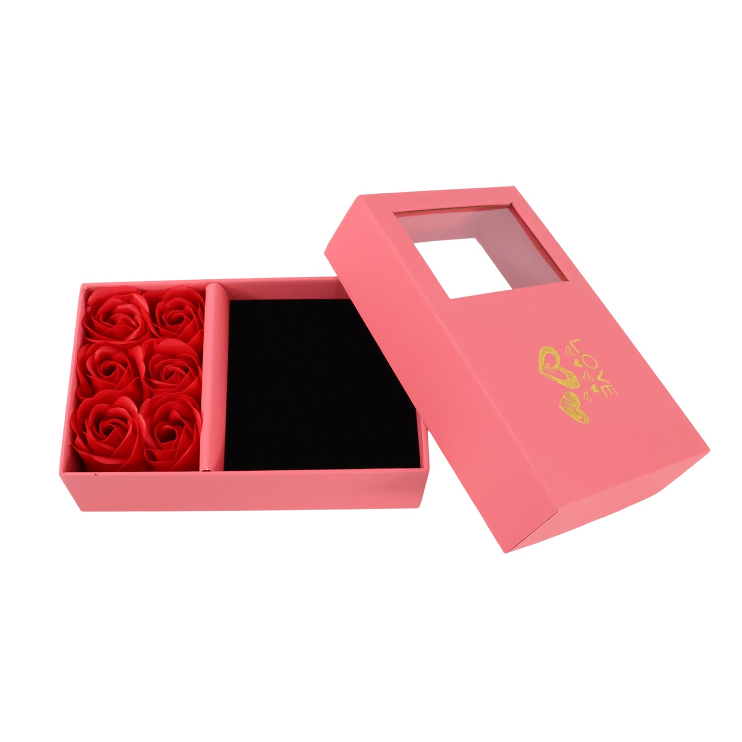 Jewellery Gift Box with Lids & Roses Packaging Box with 6 Roses (1 Set) - Shivani Jaswal Jewellery Gift Box with Lids & Roses Packaging Box with 6 Roses (1 Set)