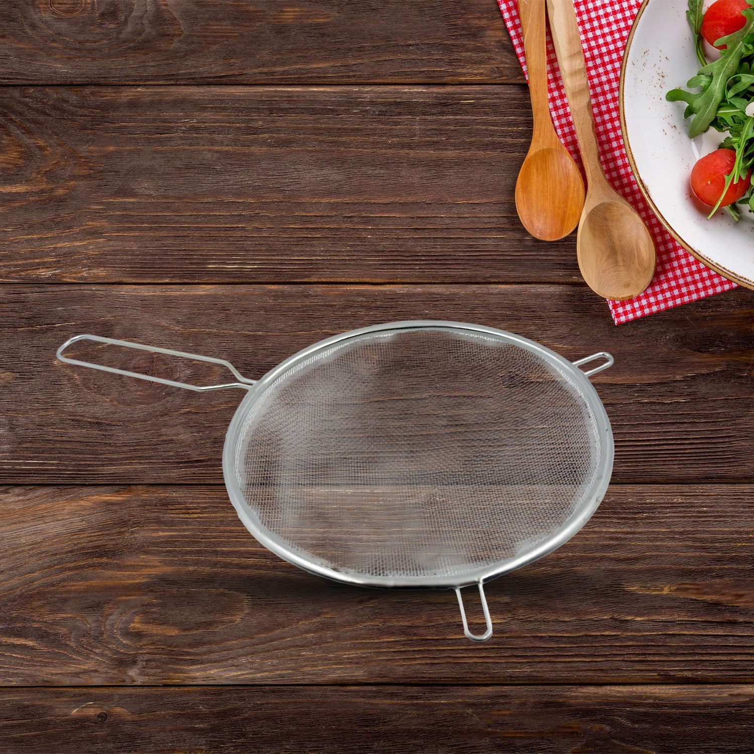 Small Mesh Strainer With Handle Stainless Steel Oil Straine, Mesh Sieve Strainer (1 Pc) - Shivani Jaswal Small Mesh Strainer With Handle Stainless Steel Oil Straine, Mesh Sieve Strainer (1 Pc)