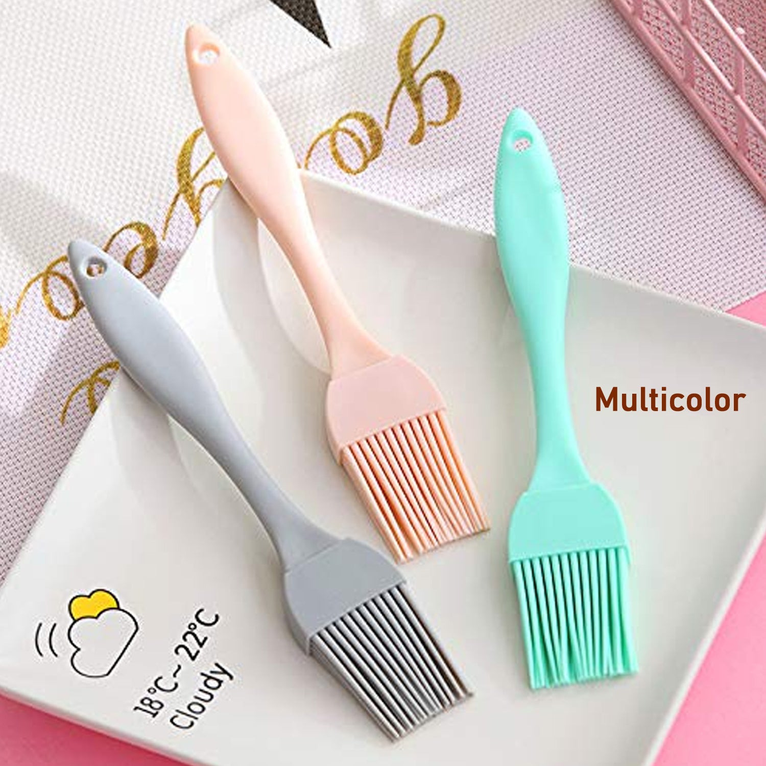 Silicone Kitchen Oil Spatula Brush with Handle Pastry / Cake Brush (17 cm / 1 Pc) - Shivani Jaswal Silicone Kitchen Oil Spatula Brush with Handle Pastry / Cake Brush (17 cm / 1 Pc)