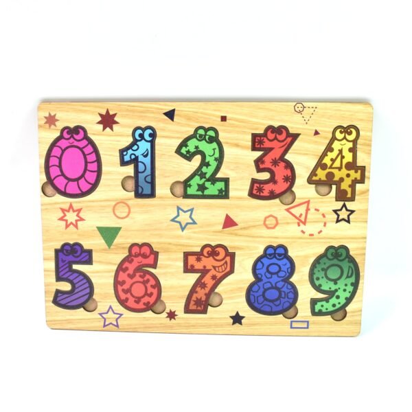 Wooden Number Puzzle Learning Educational Board (1 Set / 28Ã—20 Cm)