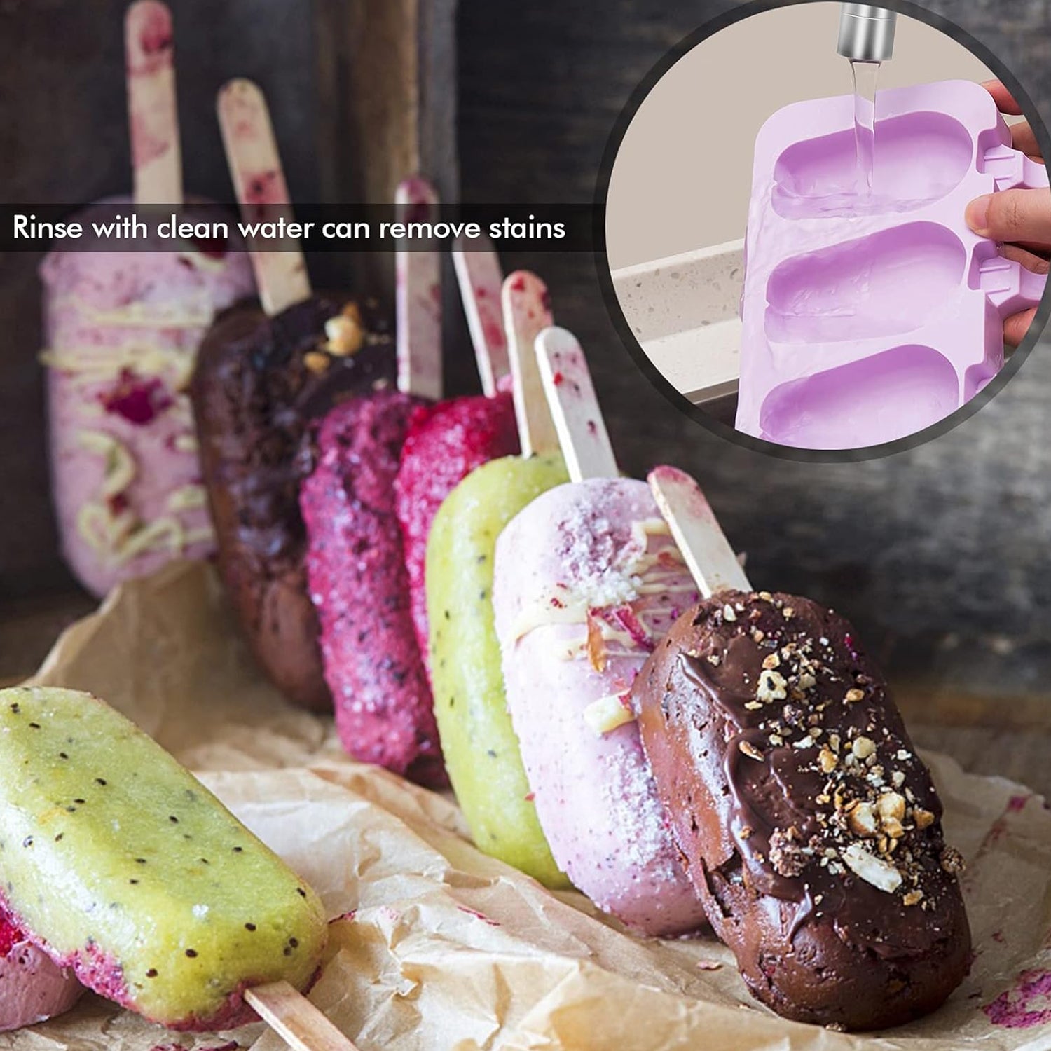 Silicone Sicle Molds – DIY Ice Pops with Lids & 50 Sticks - Shivani Jaswal Silicone Sicle Molds – DIY Ice Pops with Lids & 50 Sticks