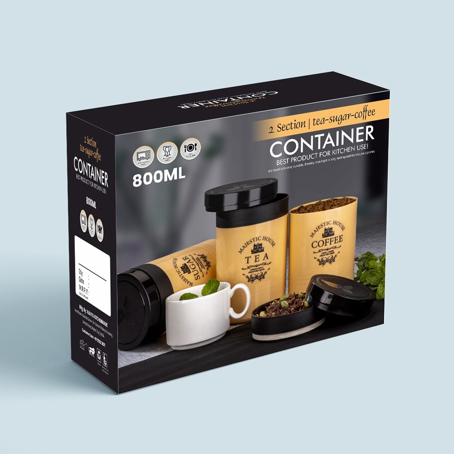 Airtight Containers – For Tea, Coffee, Sugar & More (3 Pcs Set) - Shivani Jaswal Airtight Containers – For Tea, Coffee, Sugar & More (3 Pcs Set)