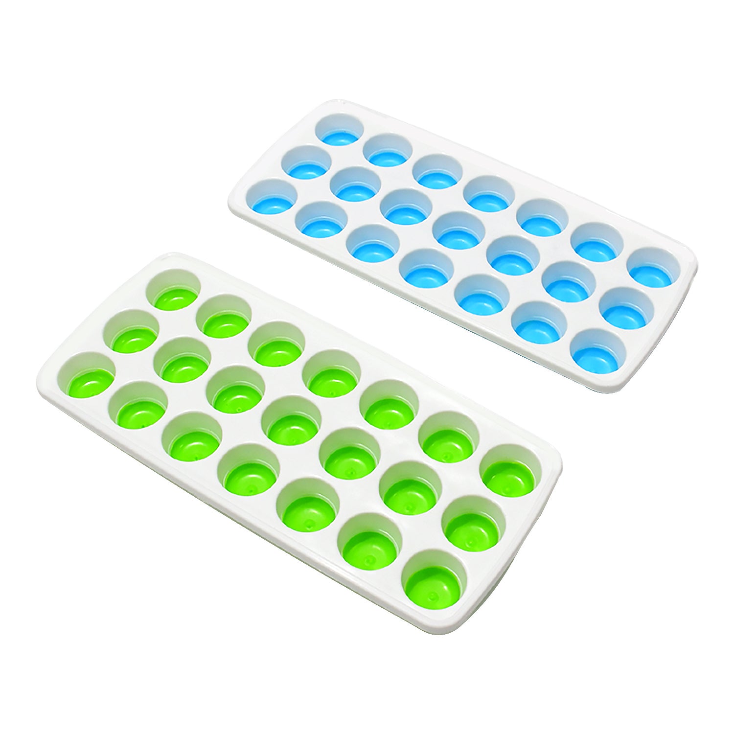 21 Cavity Up Ice Cube Trays-Easy Release, Flexible Silicone Bottom - Stackable, BPA Free, Food Grade - for Convenient Freezer Ice Making (2 Pc Set) - Shivani Jaswal 21 Cavity Up Ice Cube Trays-Easy Release, Flexible Silicone Bottom - Stackable, BPA Free, Food Grade - for Convenient Freezer Ice Making (2 Pc Set)