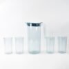 Apex Crystal Premium Jug with Lid & 4 Pcs Glass (1500 ML / 300 ML Approx / 5 Pcs Set)