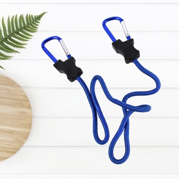 Carabiner Bungee Cords with Hook Tie Downs Luggage Strap Carrying Bag Secure (1 Pc / Mix Color)