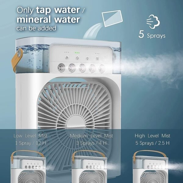 Portable Air Cooler Fan with 7-Color Light â€“ Personal AC Fan
